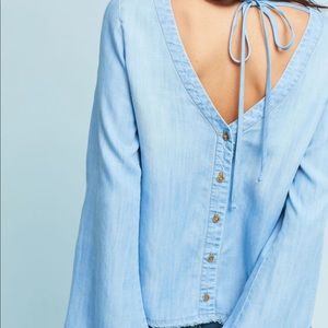 Anthropologie Cloth & Stone Button-Back Top